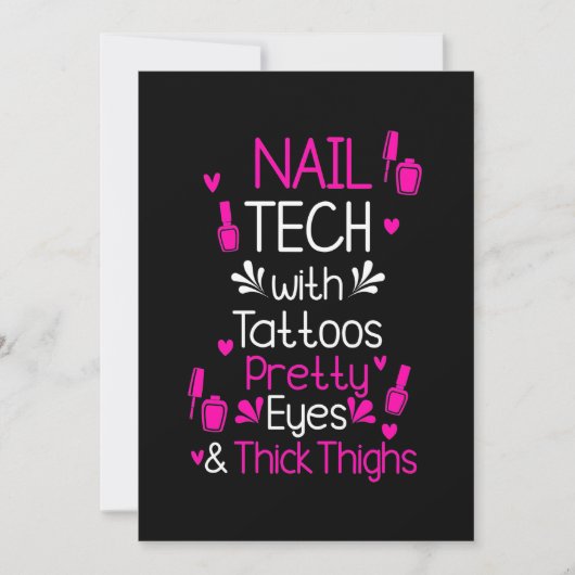 Nagelstylist Met Tatoeages Kaart (Voorkant)