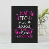 Nagelstylist Met Tatoeages Kaart (Staand voorkant)