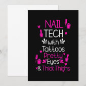 Nagelstylist Met Tatoeages Kaart (Voorkant / Achterkant)
