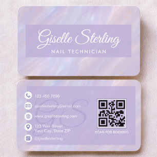 Nagelstylist Paarse QR-code Visitekaartje