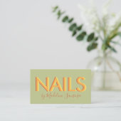Nagelstylist Sinaas Drieletterig Lettertype Visitekaartje (Staand voorkant)