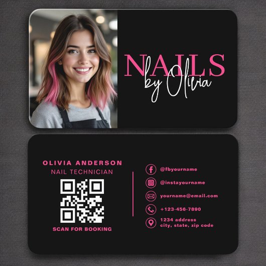 Nagelstyliste Foto QR-code Visitekaartje
