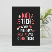 Nagelstyliste Met Tatoeages Kaart (Staand voorkant)