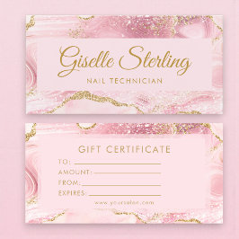 Nagelstyliste Roze Goud Agaat Cadeaubon