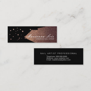 Nagelstyliste Salon Goud Poets Sterren Brons Mini Visitekaartje