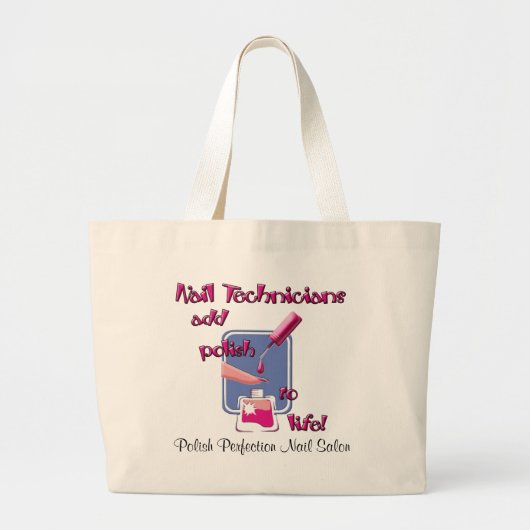 Nageltechnici Grote Tote Bag (Voorkant)