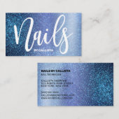 Nageltechnicus Aqua Baby Blue Triple Glitter Visitekaartje (Voorkant / Achterkant)