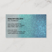 Nageltechnicus Cerulean Blue Blauwgroen drievoudig Visitekaartje (Achterkant)