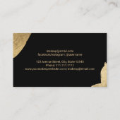 Nageltechnicus elegant goudborstelslag zwart visitekaartje (Achterkant)