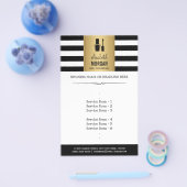 NAGELTECHNICUS Elegante Gouden Zwarte Witte Strepe Flyer (Enkel)