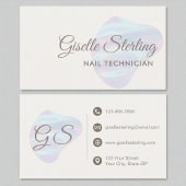 Nageltechnicus Iridescent Pearl Opal Abstract Visitekaartje