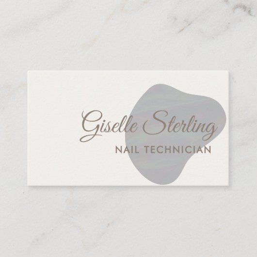 Nageltechnicus Iridescent Pearl Opal Abstract Visitekaartje (Voorkant)