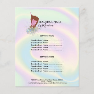 Nageltechnicus Mani Salon Holografisch Meisjesacht Flyer