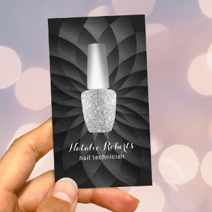 Nageltechnicus Manicurist Black Spiral Salon SPA Visitekaartje
