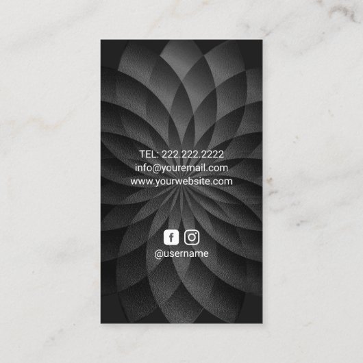 Nageltechnicus Manicurist Black Spiral Salon SPA Visitekaartje (Achterkant)