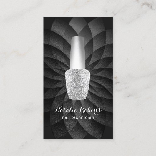 Nageltechnicus Manicurist Black Spiral Salon SPA Visitekaartje (Voorkant)