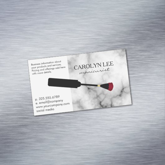 Nageltechnicus Marble Magnetisch Visitekaartje (Voorbeeld)