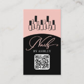 Nageltechnicus Moderne QR-code foto Visitekaartje (Voorkant)