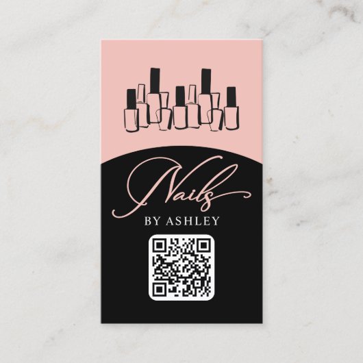 Nageltechnicus Moderne QR-code foto Visitekaartje (Voorkant)