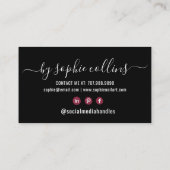 Nageltechnicus Nail Art Terracotta op zwart Visitekaartje (Achterkant)