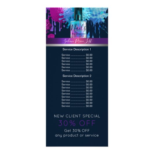 Nageltechnicus Nail Pools ontwerp Reclamekaart (Voorkant)