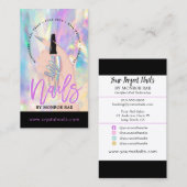 Nageltechnicus Nail Salon Artist Holographic Busi Visitekaartje (Voorkant / Achterkant)