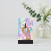 Nageltechnicus Nail Salon Artist Holographic Visitekaartje (Staand voorkant)