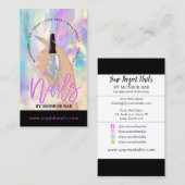 Nageltechnicus Nail Salon Holographic Business C Visitekaartje (Voorkant / Achterkant)