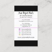 Nageltechnicus Nail Salon Holographic Visitekaartje (Achterkant)