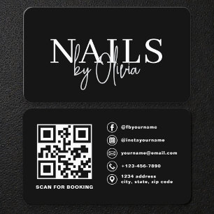 Nageltechnicus QR-code Modern Visitekaartje