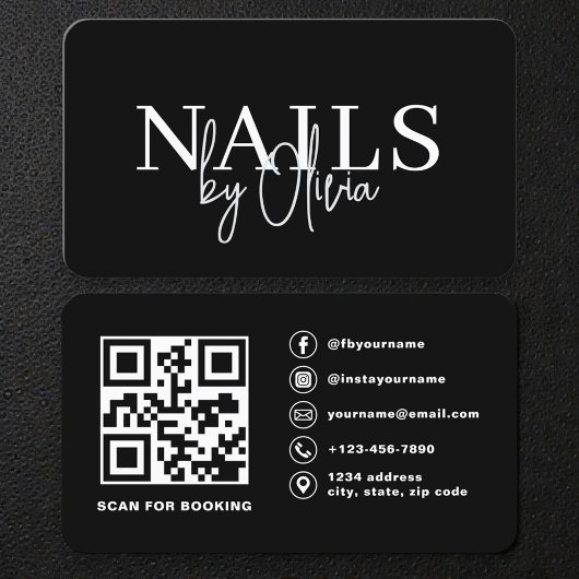 Nageltechnicus QR-code Modern Visitekaartje