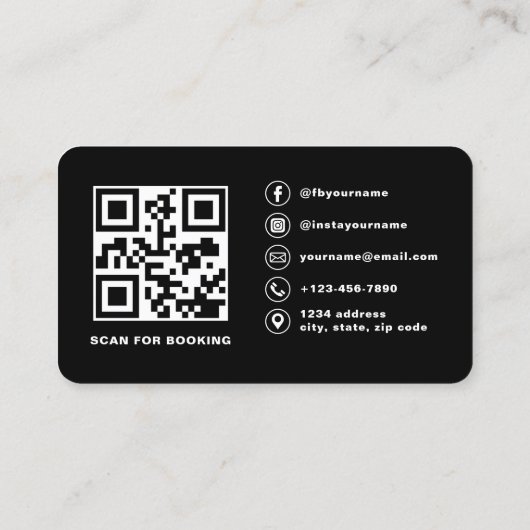 Nageltechnicus QR-code Modern Visitekaartje (Achterkant)