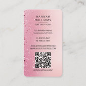 Nageltechnicus Roos Gold & Pink QR-code Visitekaartje (Achterkant)