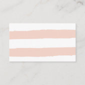 Nageltechnicus |  roze witte strepen visitekaartje (Achterkant)