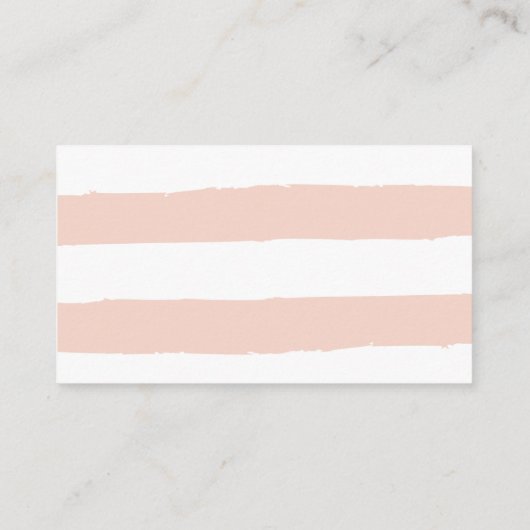 Nageltechnicus |  roze witte strepen visitekaartje (Achterkant)