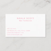 Nageltechnicus Salon Voeg uw Logo roze tekst toe Visitekaartje (Achterkant)