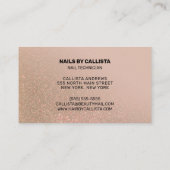 Nageltechnicus Taupe Gold Glitter Typography Visitekaartje (Achterkant)