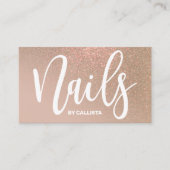 Nageltechnicus Taupe Gold Glitter Typography Visitekaartje (Voorkant)