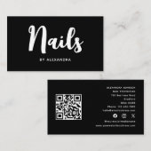 Nageltechnicus Tech Kunstenaar QR-code Sociale Med Visitekaartje (Voorkant / Achterkant)