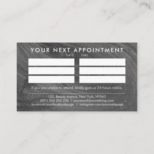 Nageltechnicus - Tekst Logo art met Afspraak Visitekaartje (Achterkant)