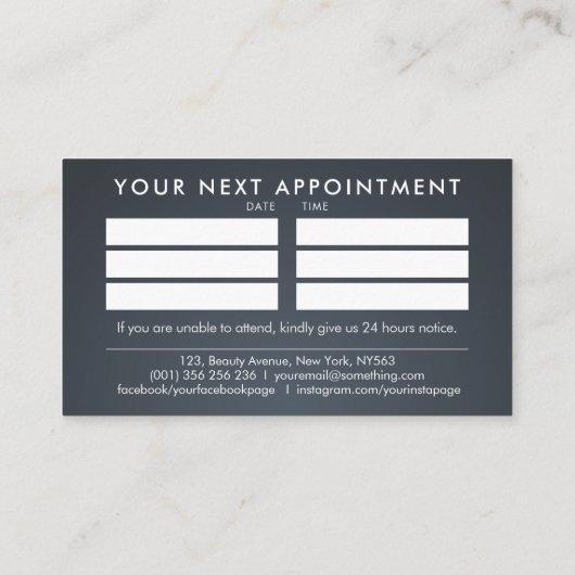 Nageltechnicus - Tekst Logo art met Afspraak Visitekaartje (Achterkant)