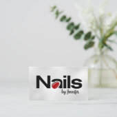 Nageltechnicus - Tekst Logo art met Afspraak Visitekaartje (Staand voorkant)