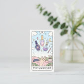 Nageltechnicus Vintage Roze Tarot Visitekaartje (Staand voorkant)
