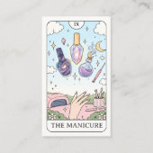Nageltechnicus Vintage Roze Tarot Visitekaartje (Voorkant)