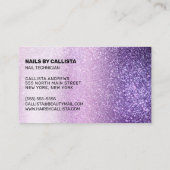 Nageltechnicus Violet Lila Paarse drievoudige glit Visitekaartje (Achterkant)