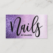 Nageltechnicus Violet Lila Paarse drievoudige glit Visitekaartje (Voorkant)