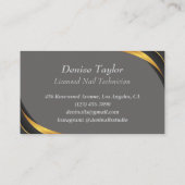 Nageltechnicus Visitekaartje – Chic, bewerkbare DE (Achterkant)