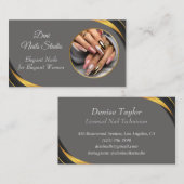 Nageltechnicus Visitekaartje – Chic, bewerkbare DE (Voorkant / Achterkant)