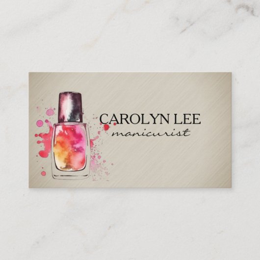 nageltechnicus | Waterverf nagellak flesje Visitekaartje (Voorkant)
