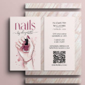 Nageltechnicus Waterverf QR-code Visitekaartje